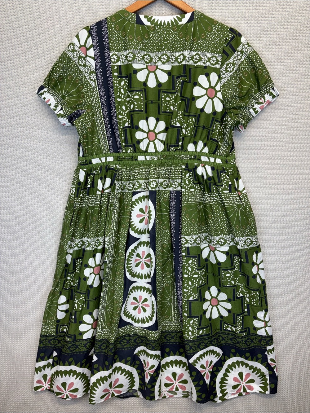Estelle Ethereal Print Green Maxi Dress Sz 2X Boho Pockets Floral Hippie Cottage - Picture 10 of 15